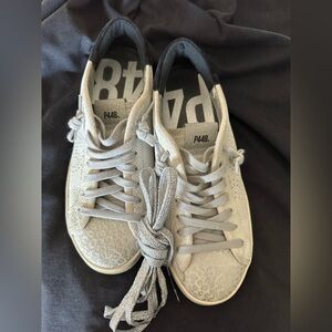 P448 Faux Snake and Leopard Leather Sneakers 38